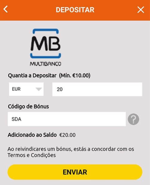 Depósito MB via BacanaPlay App