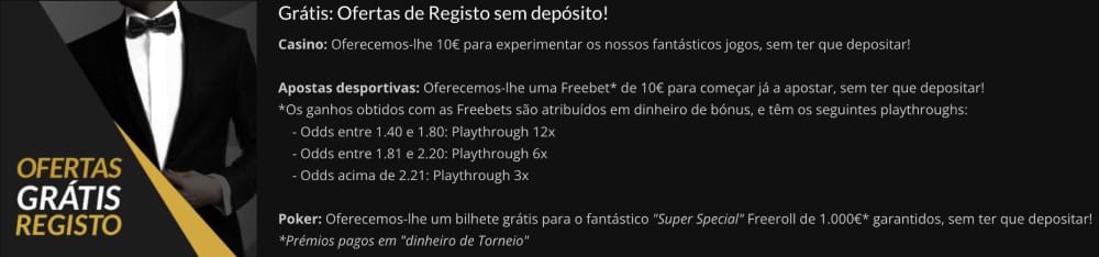 Esc Online Bónus sem depósito: 10€