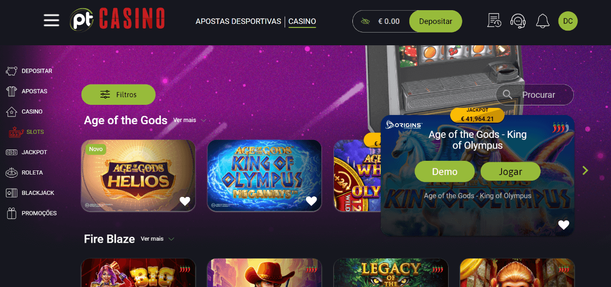 Informação de jackopt das slots no placard Casino