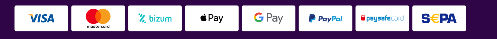 Pagamentos disponíveis na Yobingo Espanha