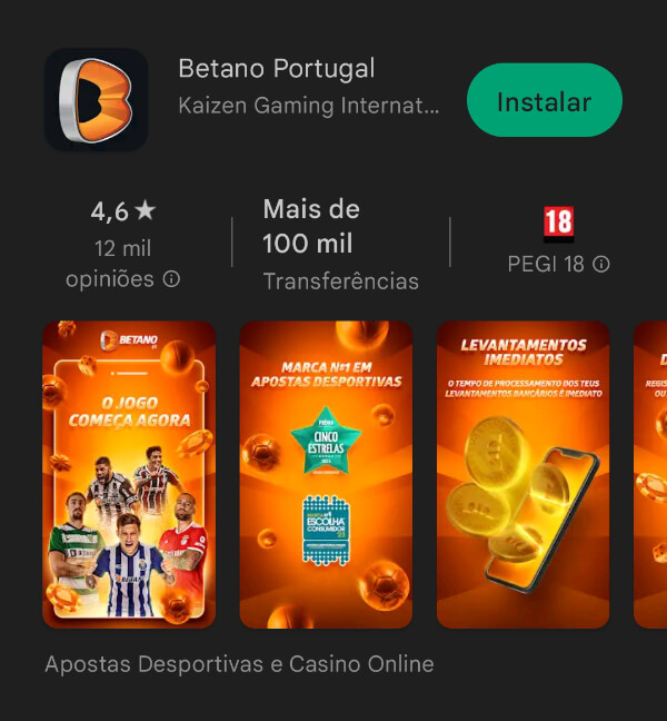 Download Aplicativo Betano na PlayStore para Android