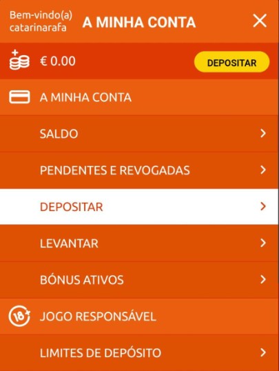 Menu principal na app Bacana Play