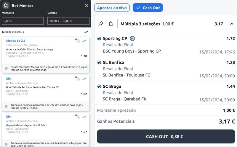 Betmentor e cashout na betano app