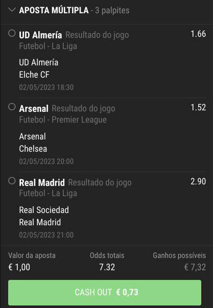 Cash out na Bwin