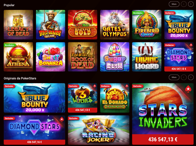 Categorias slot machines do casino Pokerstars