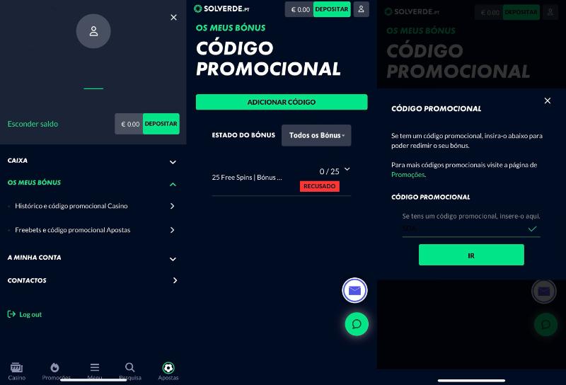 Codigo promocional app solverde