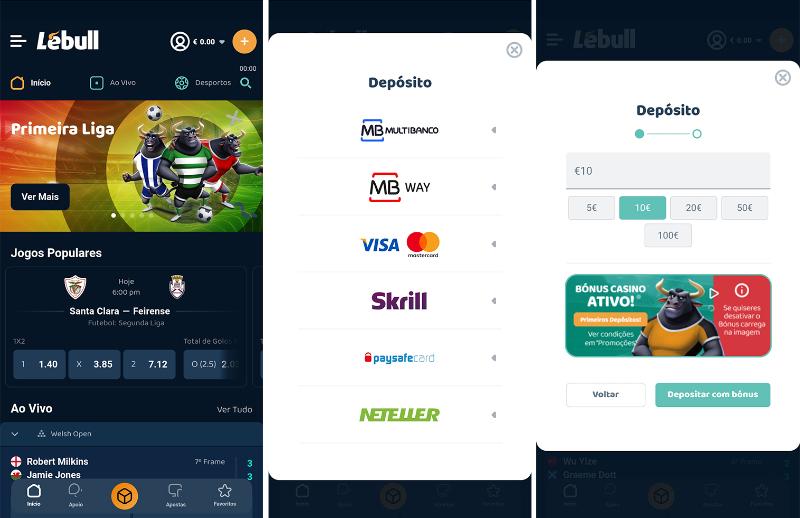 Depósitos na Lebull App