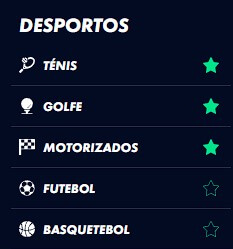 Marcar os Desportos Como Favoritos na Solverde Online