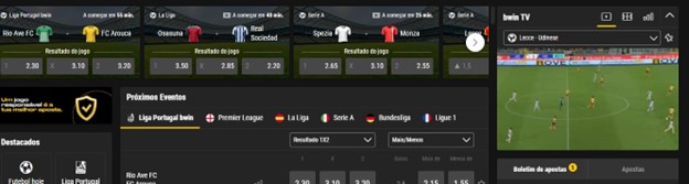 Apostas com live stream na Bwin