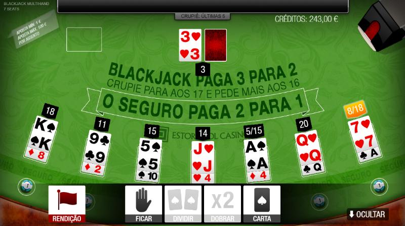 Melhores mesas de blackjack online