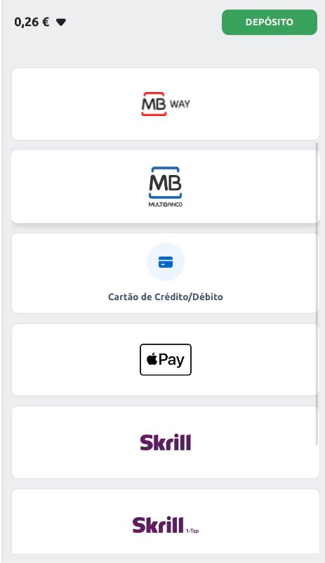 Opções de depósito na betano app