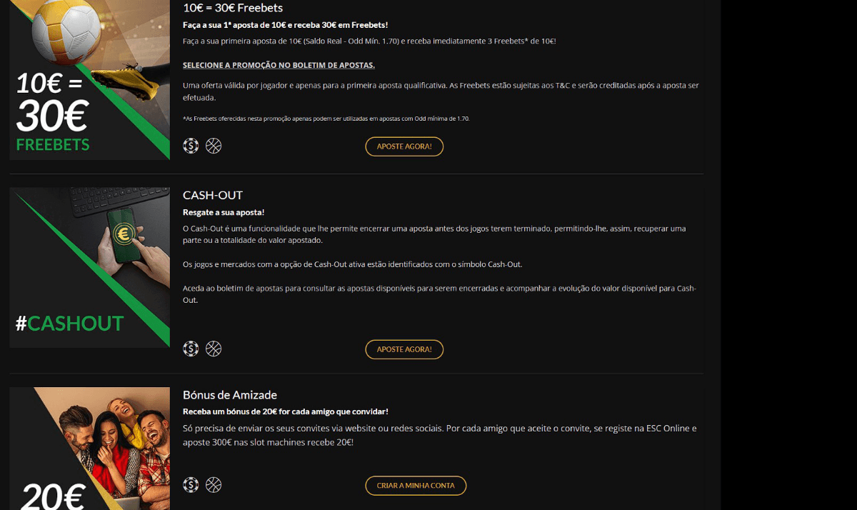 Mais promoções disponíveis na ESC Online
