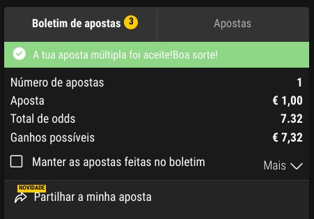 Partilha de apostas na Bwin