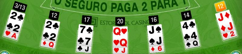 Pontos das cartas de blackjack online