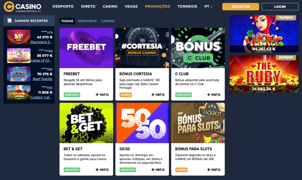 Promoções disponíveis no Casino Portugal