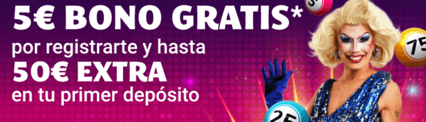 Exemplo de bónus da Yobingo em Espanha: 5€ Grátis